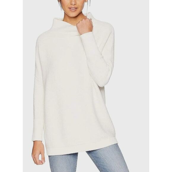 Free People Ottoman Sweater Mock Neck Slouchy Tunic OB432957 Womens Large White - Picture 1 of 11